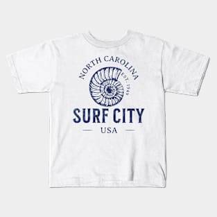 Surf City, NC Summertime Vacationing Seashell Kids T-Shirt